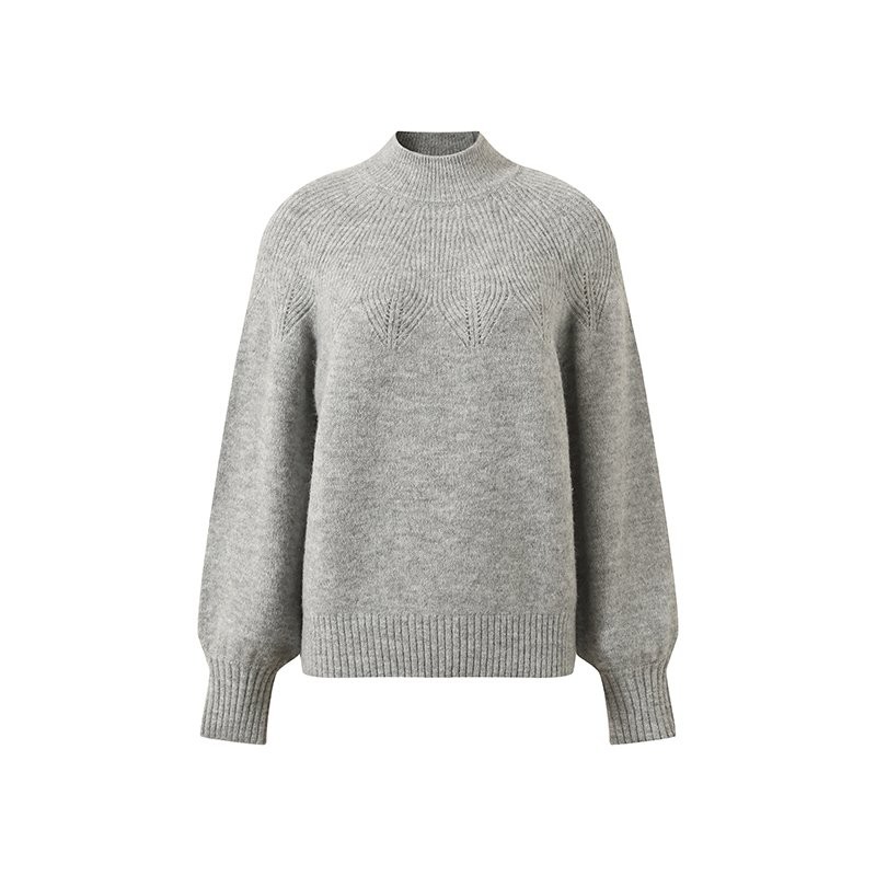 Women's Merino Wool Mock Turtleneck Sweater